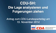 CDU Schleswig-Holstein: Die Lage analysieren und Folgerungen ziehen